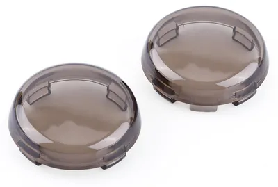Image de Lot de 2 caches pour clignotants de moto, pour Dyna, Softail et Sportster (1986-2015), teinte fumée