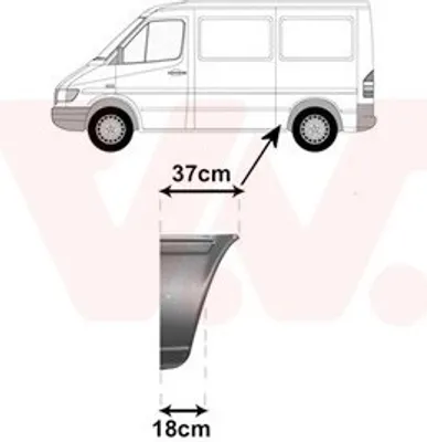 Produktbild von VAN WEZEL Seitenwand Reparaturblech passend für MERCEDES-BENZ SPRINTER 3-t Kasten (903) SPRINTER 3-t Bus (903) SPRINTER 2-t Kasten (901, 902) für VW