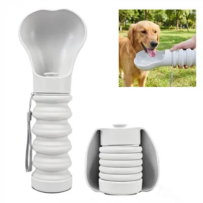 Produktbild von 300ml Hundetrinkflasche für unterwegs, Faltbar & Tragbar, Silikon Reisenapf