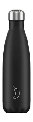 Obrázek produktu pro Chilly's Monochrome Matte Edition B500MOBLK, 500 ml, Denní používání, Černá, Nerezová ocel, 24 h, 12 h
