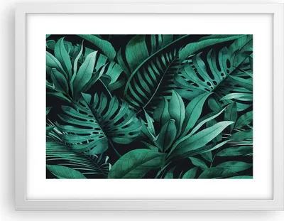Produktbild von Gerahmtes Poster - Weißer Rahmen - Blätter Grafiken Monstera - 40x30 cm - Wand Bild - Wanddeko - Wandbilder - Kunstposter - Wandposter - Bilderrahmen - Bilder - Kunstdruck - P2WAA40x30-4886