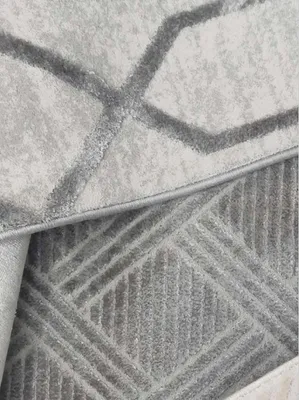 Produktbild von Teppich Kunstfaserteppich Geometrisches Muster Kurzflor Grau Wohnzimmer 160x230