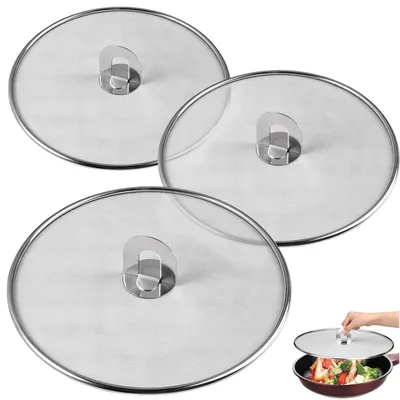 Spritzschutz-Set Edelstahl 25/29/33 cm, 3-teilig