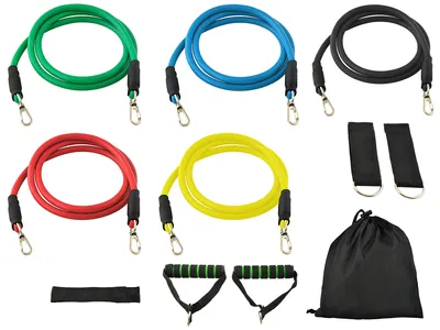 Obrázek produktu pro Odporová kapela Fitness Band Rukojeti Dveřní kotva 5 Elastics Expander Training 5865