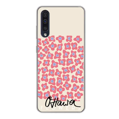 Produktbild von MuchoWow® Handyhülle Schutzhülle Hülle für Samsung Galaxy A50 Blume - Muster - Rosa Silikon Softcase Handy Hülle - Mobiltelefonhülle