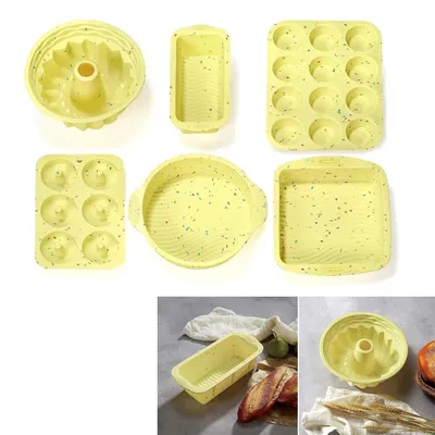 Produktbild von Silikon Backformen Set 56-tlg, Kuchenformen Muffinform Donut Toastform, hitzebeständig, antihaft, wiederverwendbar, BPA-frei