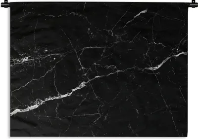 Produktbild von MuchoWow® Wandteppich Wandbehang Marmor - Schwarz - Marmoroptik - Weiß - Luxus - Stein 120x90 cm Tapisserie Dekoration Wandtuch - Wohnen - Aufhänger für die Wand