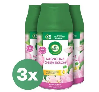 Produktbild von Air Wick Freshmatic Magnolia und Kirschblüte Nachfüllpackung für automatische Lufterfrischer 3x250ml