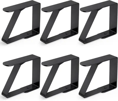 Imagen del producto de Juego de 6 abrazaderas para manteles, de acero inoxidable, de 5x4 cm, para mesas gruesas, ideales para jardines y restaurantes