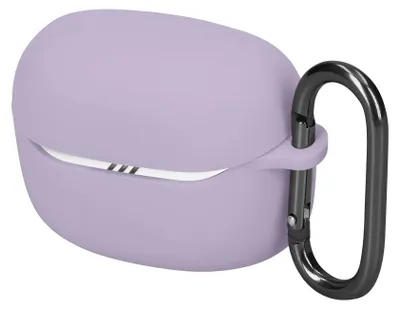Produktbild von kwmobile Schutzhülle für JBL Tune Beam 2 Hülle - TPU Silikon Case für Kopfhörer Ladecase - stoßfestes Cover mit Karabiner - Pastell Lavendel