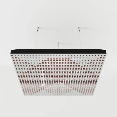 Produktbild von 2er-Pack – Abgehängtes Decken-Akustikpaneel mit Samtstoff und Befestigungsset|50x50x5cm|Schallabsorption |[WILDS -Weißer Kunststoff|Rosa]