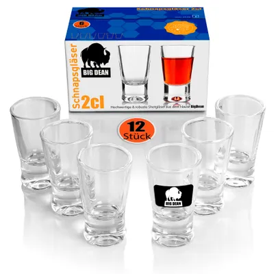 Produktbild von BigDean 12 Stück Schnapsgläser 2cl in Geschenkbox – hochwertige Shotgläser spülmaschinenfest - in Gastro Qualität