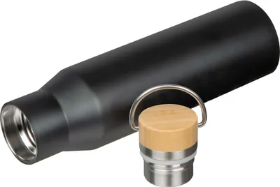 Produktbild von Trinkflasche aus recyceltem Edelstahl / 550ml / Farbe: schwarz