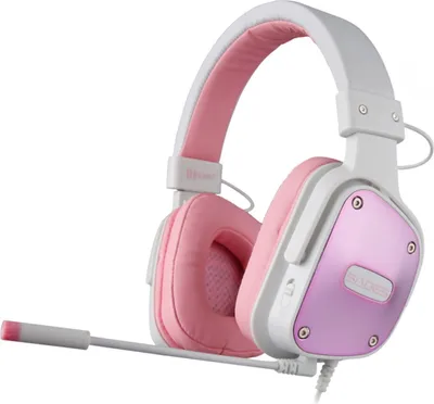 Produktbild von SADES Dpower SA-722 Gaming Headset, weiß/pink, 3,5 mm Klinke, kabelgebunden, Stereo, Over Ear, PC, PS4 u. 5, Xbox, Nintendo Switch