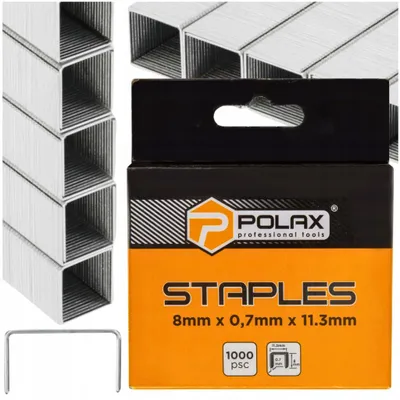 Produktbild von POLAX Polsterklammern 8mm Stark Verzinkt 1000 Stück