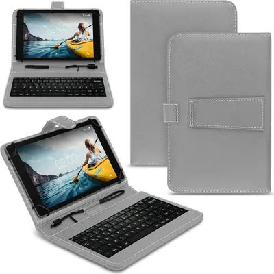 Produktbild von Tablet Hülle für Medion Lifetab E Serie 10 10.1 Zoll Tasche Tastatur SchutzhülleFarben:Grau;Tablet:Medion Lifetab E10513