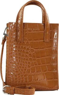 Produktbild von Ted Baker Umhängetasche Wenissa Croc Effect Mini Icon Bag Tan hellbraun
