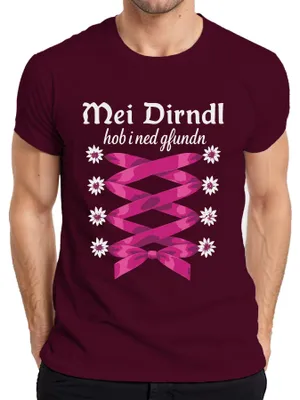 Obrázok produktu pre Nenašiel som svoj Dirndl  Bavaria Trachten Edelweiss Pánske tričko, bordová, 3XL