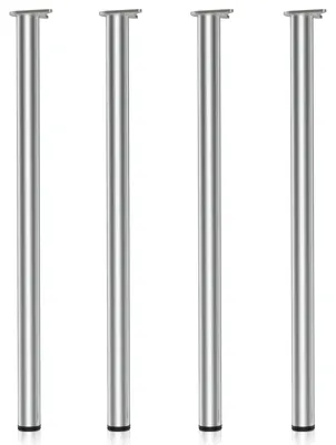 Produktbild von Wiltec Edelstahl Tischbein 4er Set Möbelfuss Verstellbar Ø60mm 1100mm Chrom
