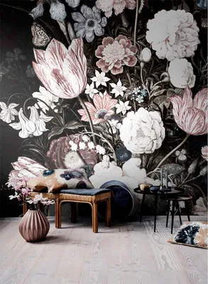 Produktbild von Coloray Fototapete 416x254 cm Vlies-Fototapete - Weinleseblumen-Weinlese-Blumen s