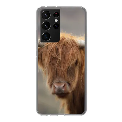 Produktbild von MuchoWow® Handyhülle Schutzhülle Hülle für Samsung Galaxy S21 Ultra Schottischer Highlander - Hörner - Haare Silikon Softcase Handy Hülle - Mobiltelefon