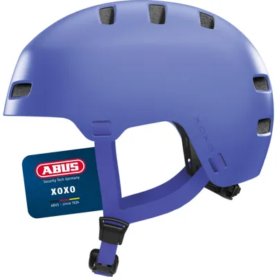 Immagine prodotto di Casco da bici ABUS XOXO - casco da città in look skater - casco per skateboard, bici, scooter - con mentoniera ottimizzata - per adolescenti e adulti - taglia L, mono blu