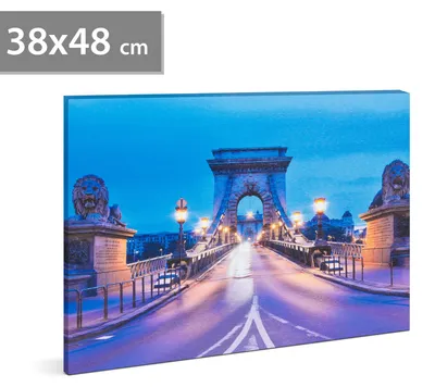 Produktbild von LED-Bild – „Kettenbrücke“ – 2 x AA-Batterien, 38 x 48 cm