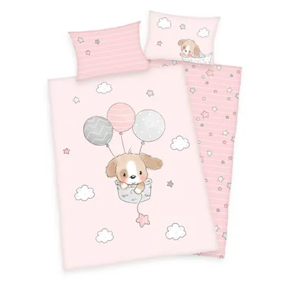 Produktbild von Herding ( Baby Best ) "Sweet Puppy" Bio-Bettwäsche /  Babybettwäsche / Kleinkinderbettwäsche, 100% Baumwolle ( Flanell ), 40x60 + 100x135 cm
