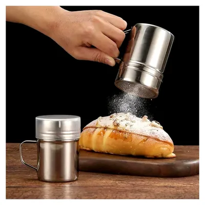 Produktbild von 2er Set Puderzuckerstreuer mit Deckel, Küchenzubehör für Zucker, Mehl und Kakao