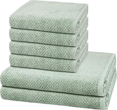 Produktbild von Cawö Pure 4 X Handtuch 2 X Duschtuch im Set Natürliches Material mit feiner Struktur, Saugfähig und hautfreundlich, Trocknergeeignet und pflegeleicht