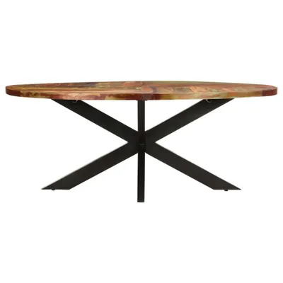 Immagine prodotto di Tavolo da pranzo ovale 200x100x75 cm in legno massiccio antico