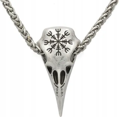 Immagine prodotto di Collana con teschio KRUKA simbolo ODYN Celtico 127