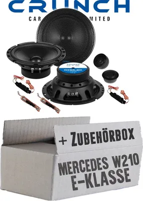 Produktbild von lasse W210 Front - Lautsprecher Boxen Crunch GTS6.2C - 16,5cm 2-Wege System GTS 6.2C Auto Einbauzubehör - Einbauset passend für Mercedes E-Klasse JUST SOUND best choice for caraudio