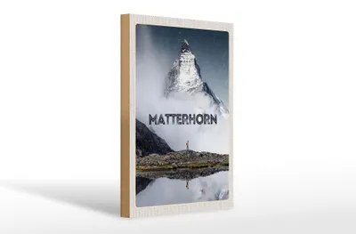 Produktbild von Holzschild Reise 20x30cm Matterhorn Schweiz Wanderung Berg
