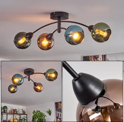 Produktbild von Polignano Deckenlampe aus Metall/Glas in Schwarz/Grün/Kupferfarben/Blau/Türkis