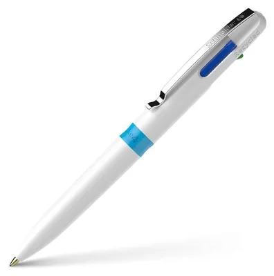 Image de Schneider 138049 Stylo à bille 4 couleurs Take 4 - indélébile, M, blanc