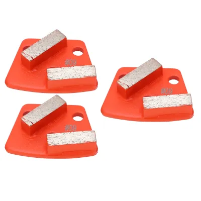 Zdjęcie produktu dla 3× diamentowe tarcze szlifierskie - trapezowe tarcze szlifierskie do betonu z 2 długimi segmentami, ziarnistość 60, agresywne szlifowanie, pomarańczowe