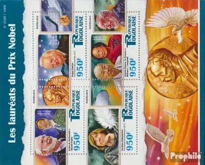 Produktbild von Briefmarken Togo 2015 Mi 7078-7081 Kleinbogen (kompl. Ausgabe) postfrisch Nobelpreis