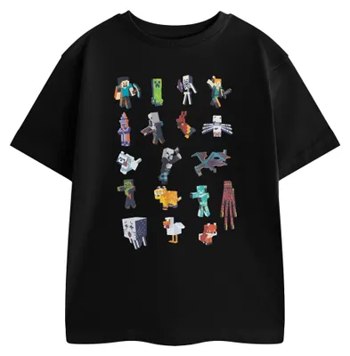 Image de Minecraft - T-shirt pour garçon, manches courtes NS9895 (128) (noir)