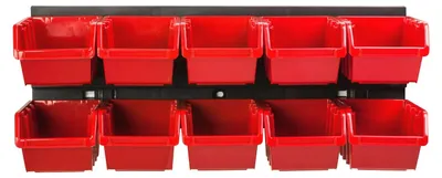 Obrázek produktu pro Nástěnný organizér na nářadí – 10 přihrádek – rozměry 390 x 130 mm