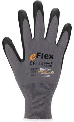 Immagine prodotto di 12 paia di guanti ASATEX a maglia fine E091 con rivestimento in microschiuma grigio, taglia 9