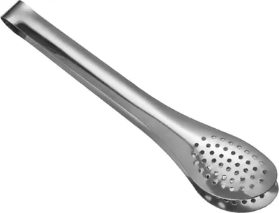 Image de Pince de cuisine, 23 cm, acier inoxydable, multifonctionnelle, avec trou de filtre pour la maison et le restaurant