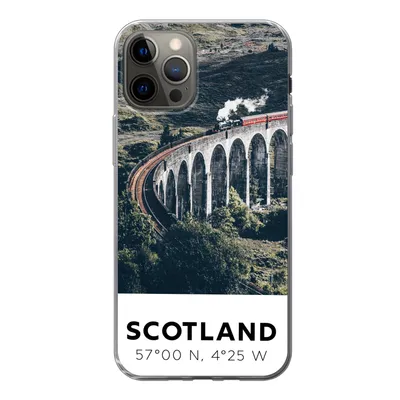 Produktbild von MuchoWow® Handyhülle Schutzhülle Hülle für iPhone 12 Pro Schottland - Zug - Sommer - Eisenbahn Silikon Softcase Handy Hülle - Abdeckung