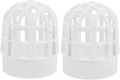 Produktbild von Fallrohrschutz – Dachrinnensieb aus PVC, verhindert Verstopfungen durch Laub & Schmutz – einfacher Wasserabfluss – für Balkon & Garten – Beige