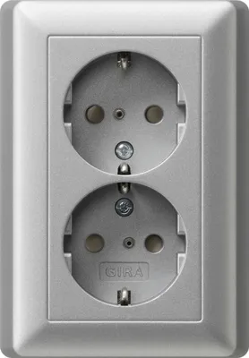 Produktbild von Gira Schuko-Doppelst.dose alu 078326