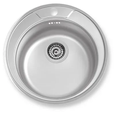 Immagine prodotto di Lavello rotondo Novaservis, diametro 51, con troppopieno in acciaio inox