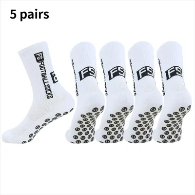 Produktbild von 5er Pack Sportsocken Weiß Gr. 39-46 Rutschfest Grip Fußball Socken