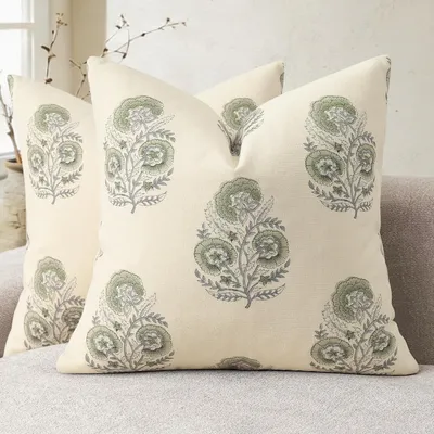 Imagen del producto de Funda de cojín vintage con estampado floral, set de 2, 50x50 cm