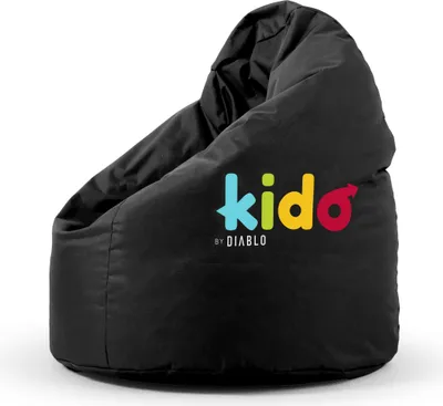Produktbild von Kido By Diablo Kindersitzsack mit Füllung Sitzsack Gaming Sessel Beanbag Farbe: Schwarz