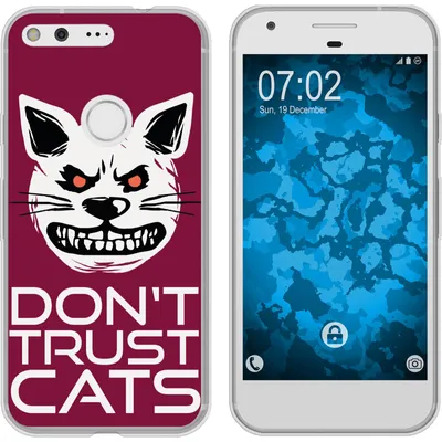 Produktbild von PhoneNatic Case kompatibel mit Google Pixel Silikon-Hülle Crazy Animals Katze M1